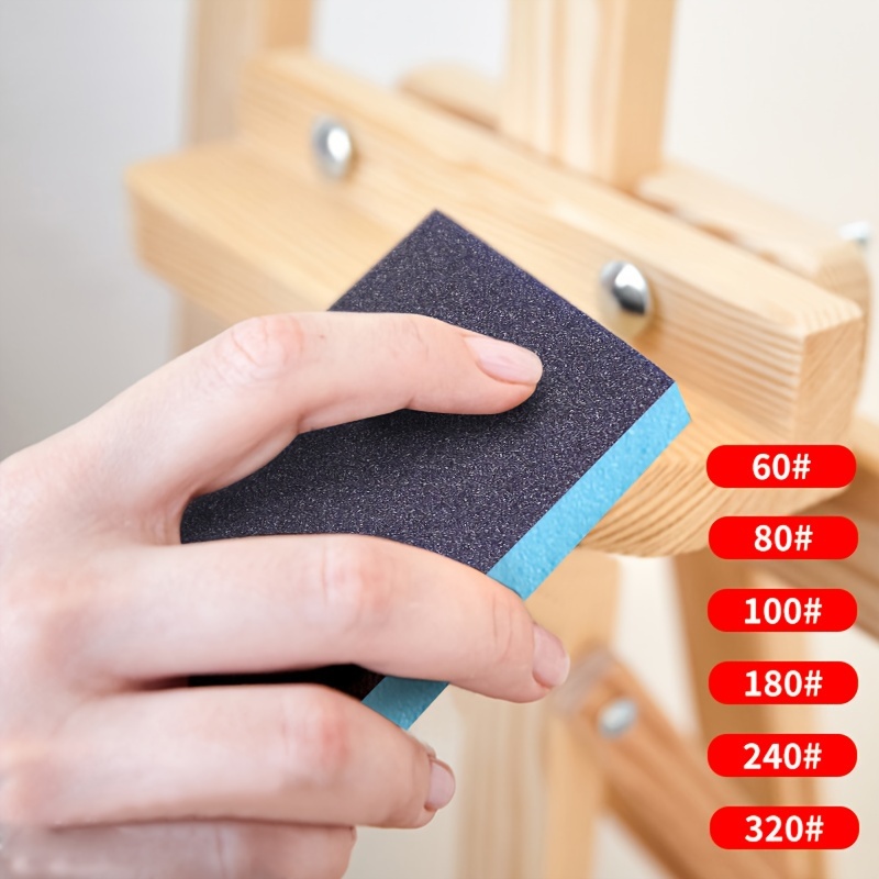 Woodworking Veneer - 6 إسفنجات صنفرة، قابلة للغسل وإعادة