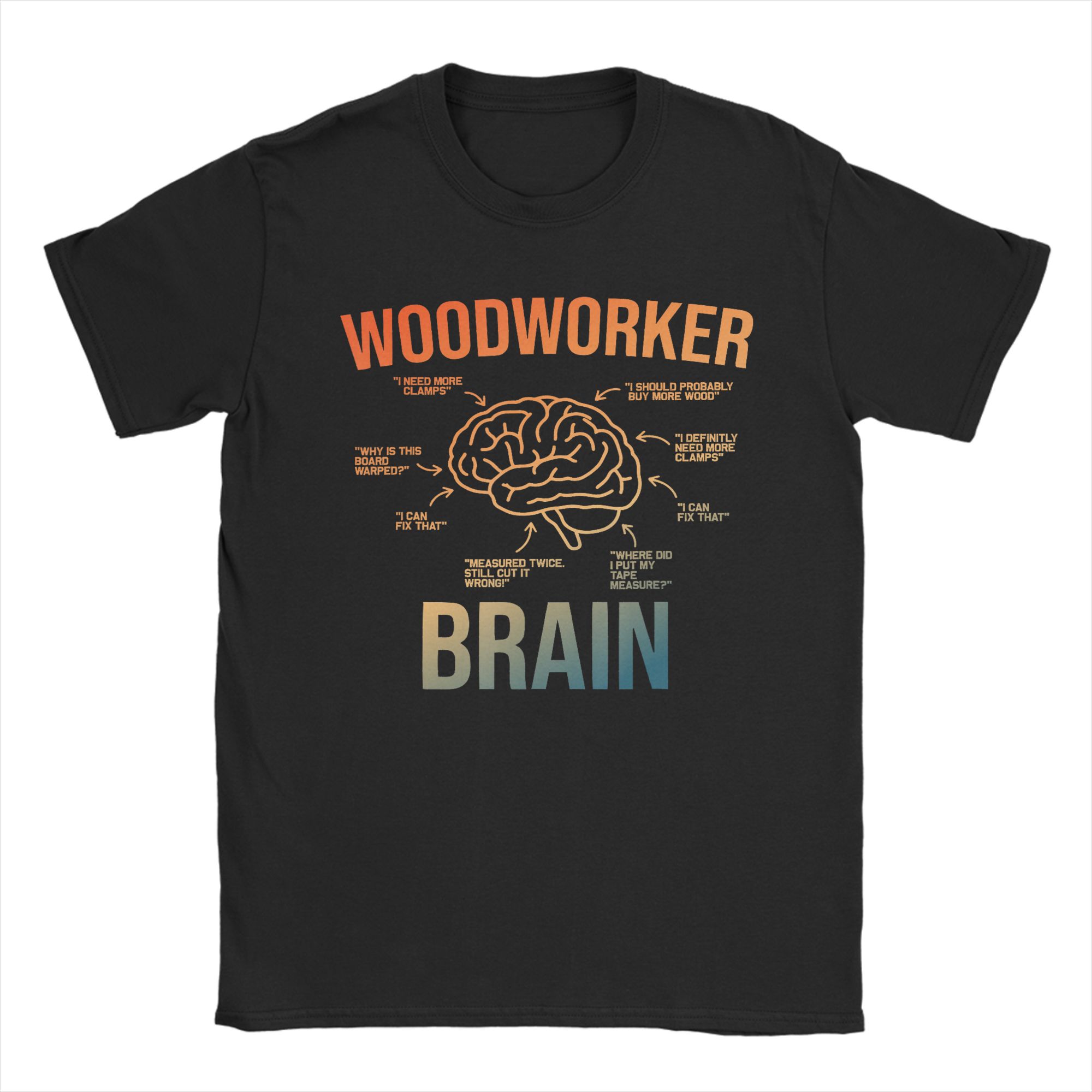 Woodworking Gift Ideas - تي شيرت رجالي بطبعة 'Brain Funny