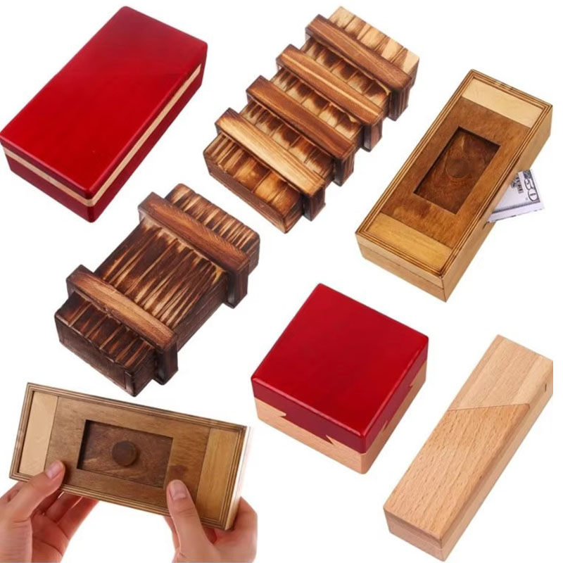 Woodworking Hobby - صندوق ألغاز خشبي مع حجرة سرية