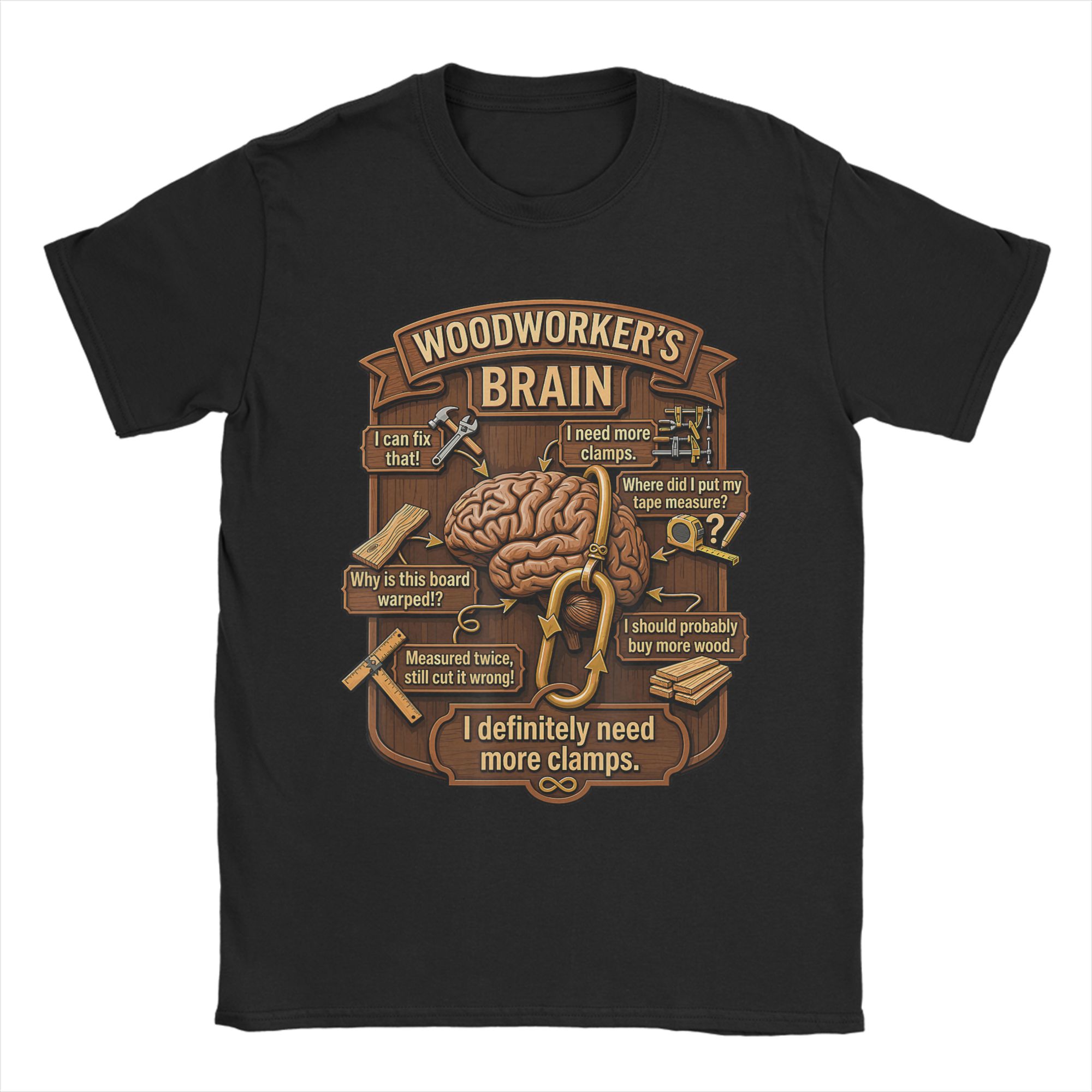 تي شيرت Woodworker Brain Funny - مراجعة Woodworking Gift Ideas وسعره