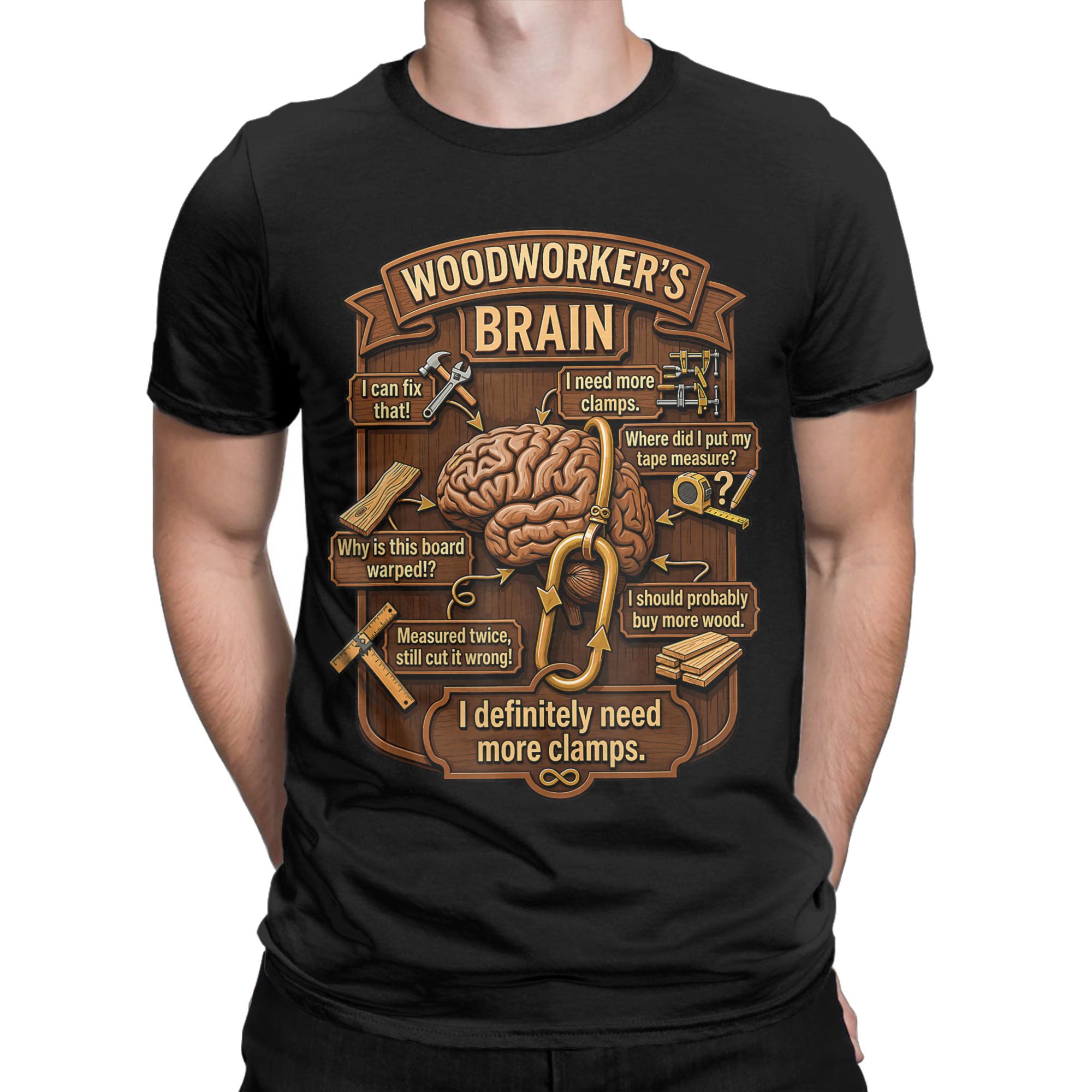 تي شيرت Woodworker Brain Funny - مراجعة Woodworking Gift Ideas وسعره