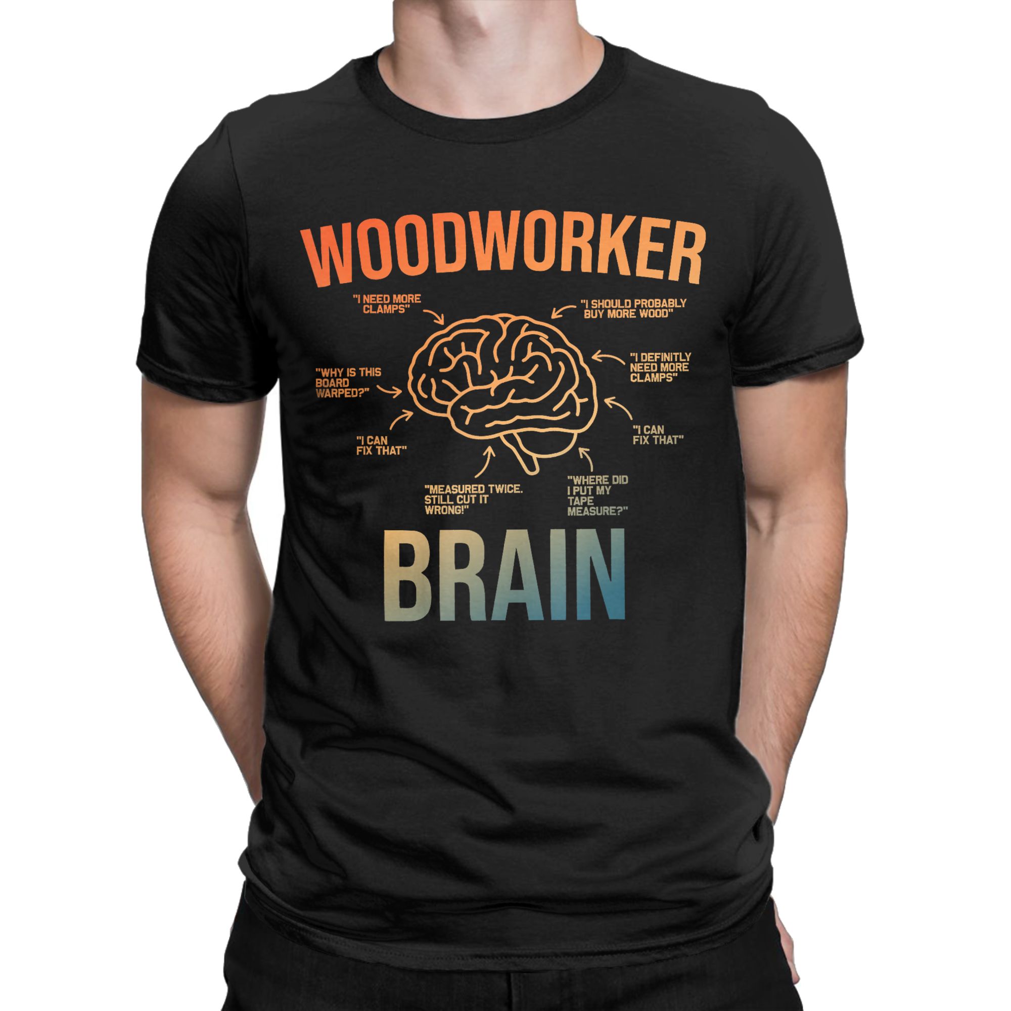تي شيرت رجالي بطبعة 'Brain Fun - مراجعة Woodworking Gift Ideas وسعره